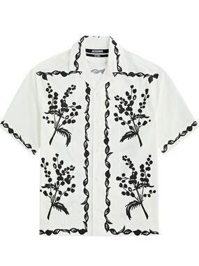 JACQUEMUS La Chemise Jean Printed Cotton Poplin Print Shirt IT52